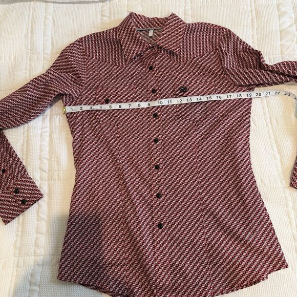 Cinch Shirt Women’s Medium Pink Button Down Snaps Western Rodeo Cowgirl Horse - Picture 11 of 13